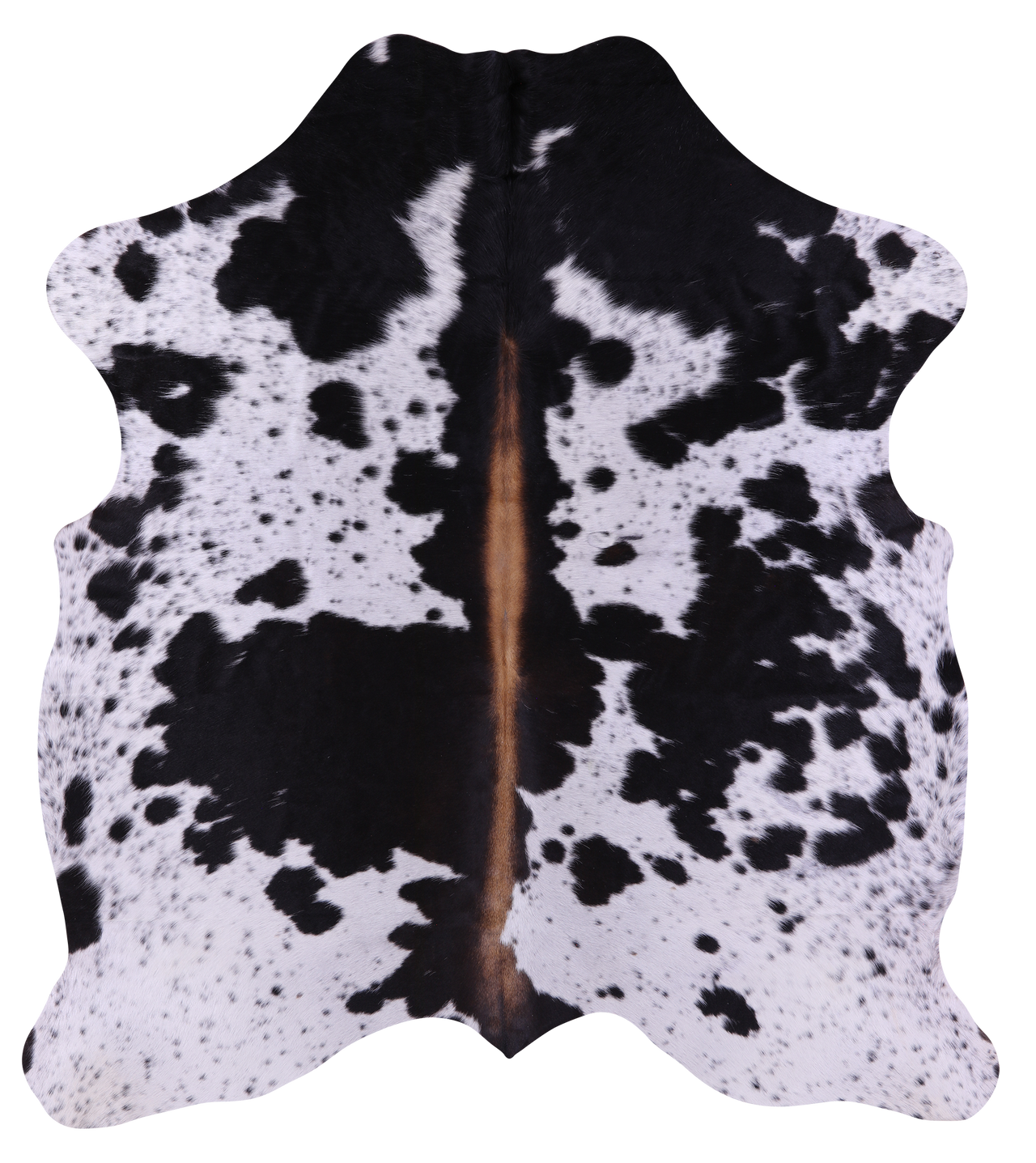 Black Salt & Pepper Natural Cowhide Rug - Medium 6'0"H x 5'2"W