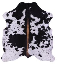 Thumbnail for Black Salt & Pepper Natural Cowhide Rug - Medium 6'0