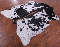 Thumbnail for Black Salt & Pepper Natural Cowhide Rug - Medium 6'0