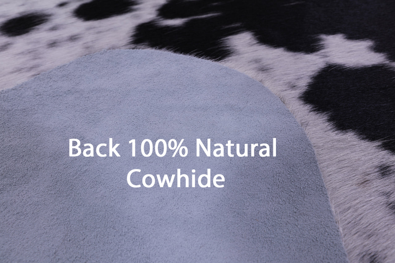 Black Salt & Pepper Natural Cowhide Rug - Medium 6'0"H x 5'2"W