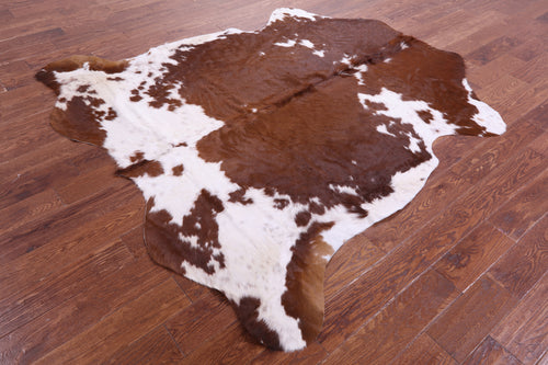 Brown & White Natural Cowhide Rug - Large 6' 8