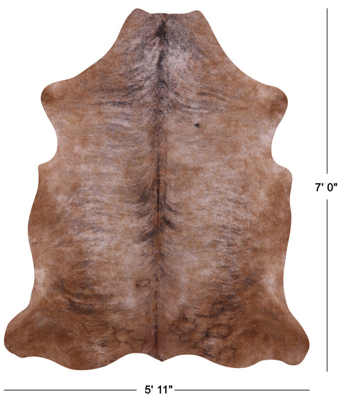Light Brindle Natural Cowhide Rug - X-Large 7' 0