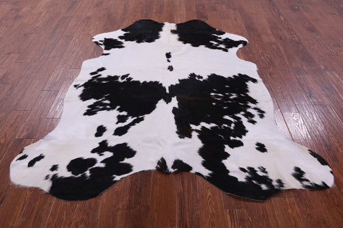 Black & White Natural Cowhide Rug - Large 6' 10