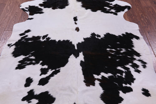 Black & White Natural Cowhide Rug - Large 6' 10