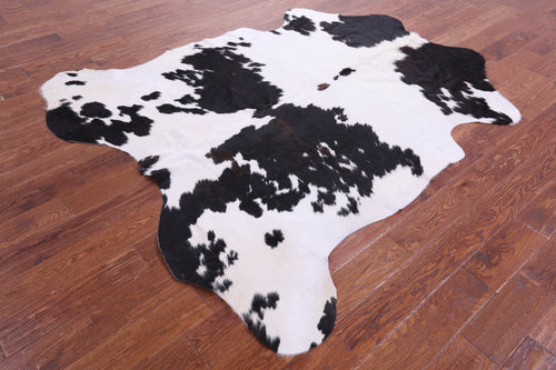 Black & White Natural Cowhide Rug - Large 6' 10
