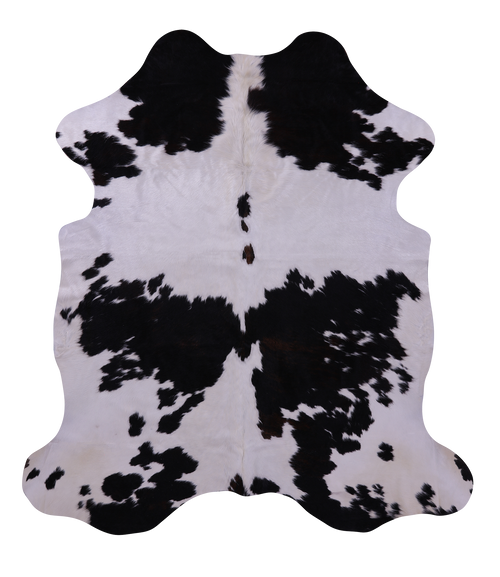 Black & White Natural Cowhide Rug - Large 6' 10