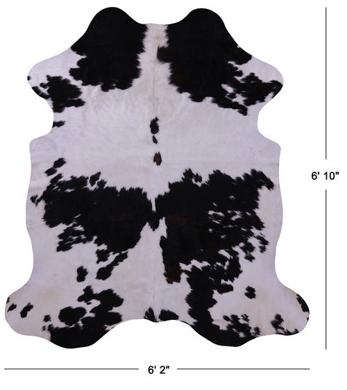 Black & White Natural Cowhide Rug - Large 6' 10