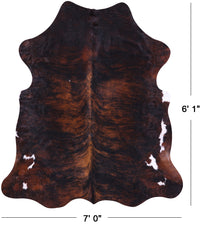 Thumbnail for Dark Brindle Natural Cowhide Rug - XLarge 7'0