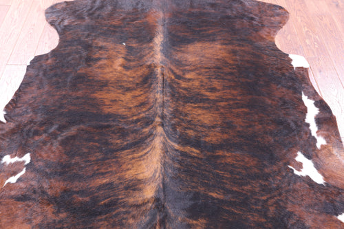 Dark Brindle Natural Cowhide Rug - X-Large 7'0