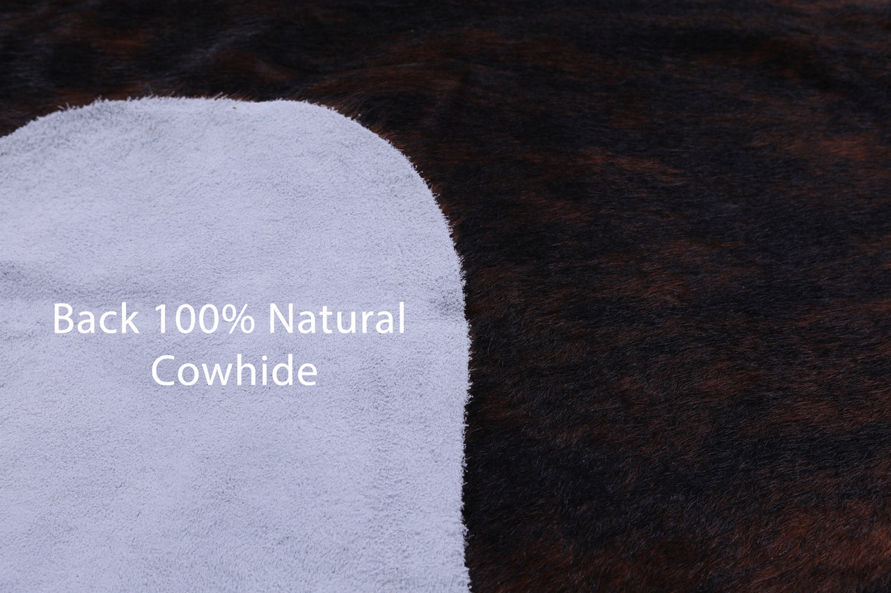 Dark Brindle Natural Cowhide Rug - XLarge 7'0"H x 6'1"W