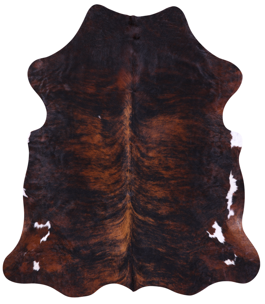 Dark Brindle Natural Cowhide Rug - X-Large 7'0"H x 6'1"W