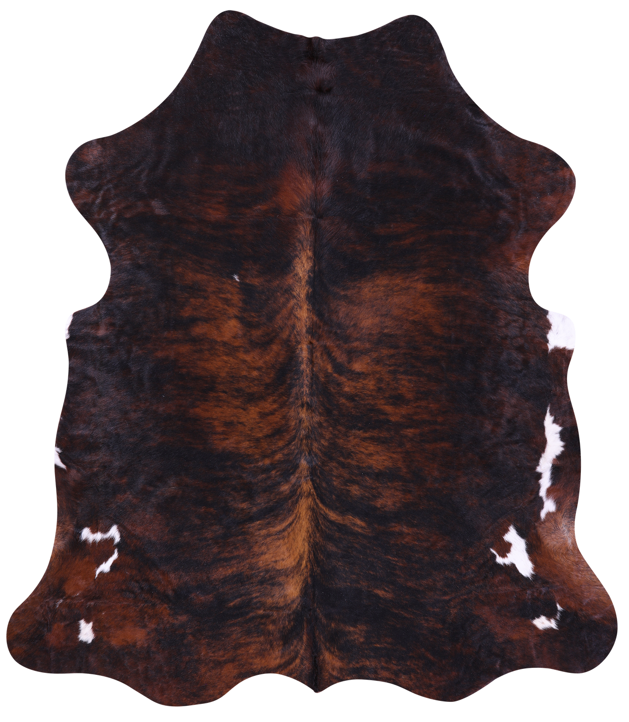Dark Brindle Natural Cowhide Rug - XLarge 7'0"H x 6'1"W