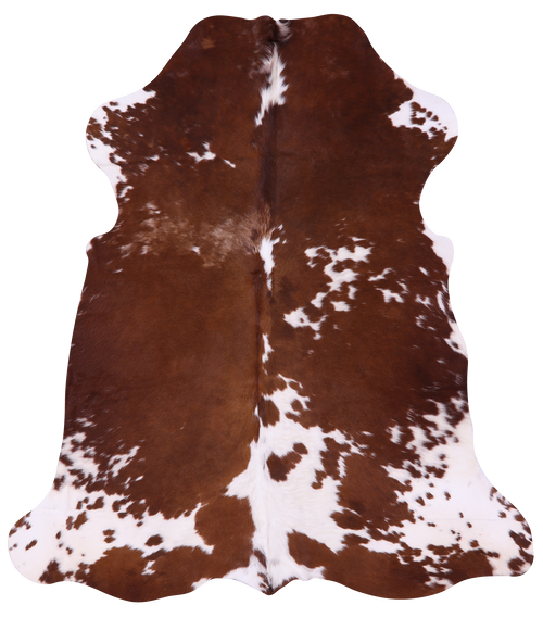 Brown & White Natural Cowhide Rug - Large 6'5