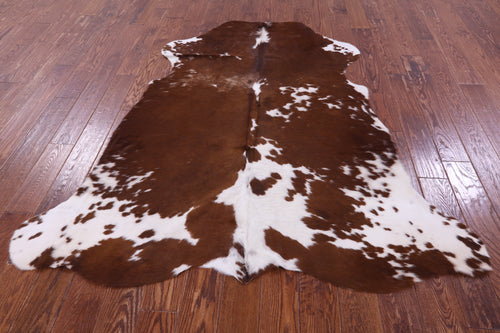 Brown & White Natural Cowhide Rug - Large 6'5