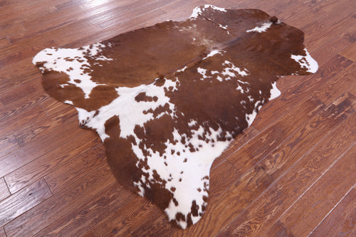 Brown & White Natural Cowhide Rug - Large 6'5
