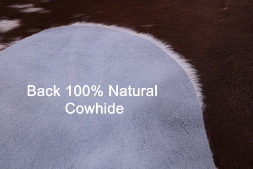 Brown & White Natural Cowhide Rug - Large 6'5