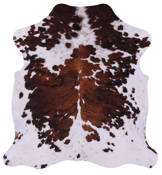 Tricolor Natural Cowhide Rug - Large 6'4"H x 5'11"W