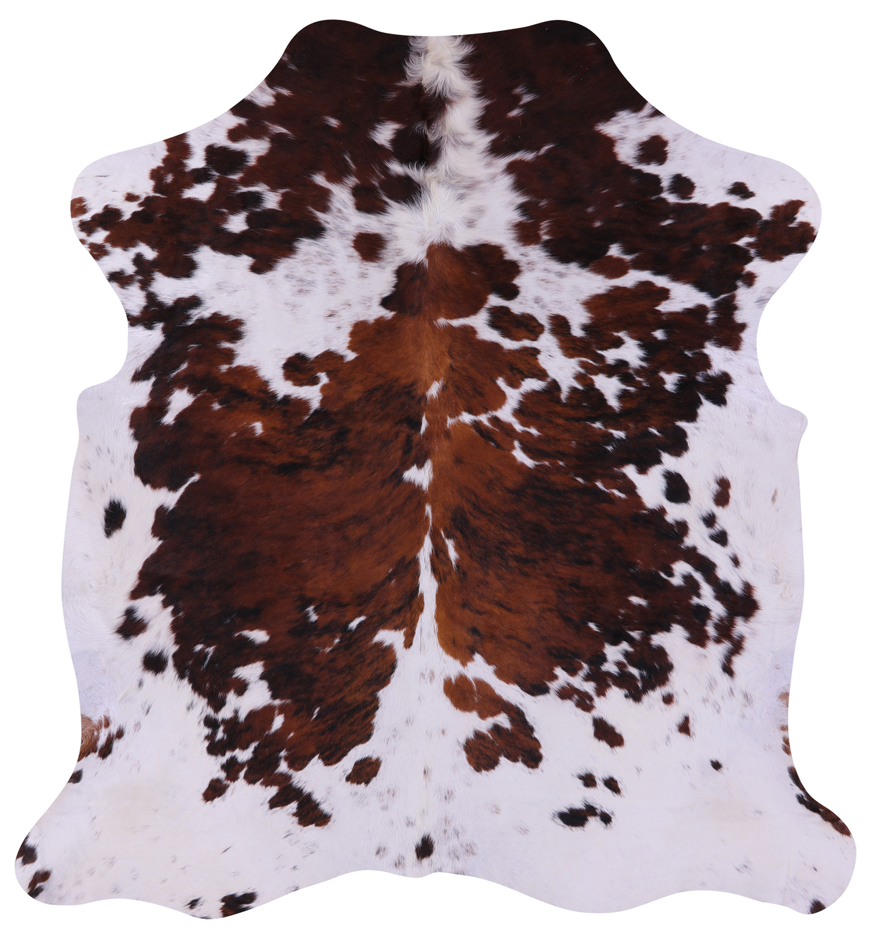 Tricolor Natural Cowhide Rug - Large 6'4"H x 5'11"W