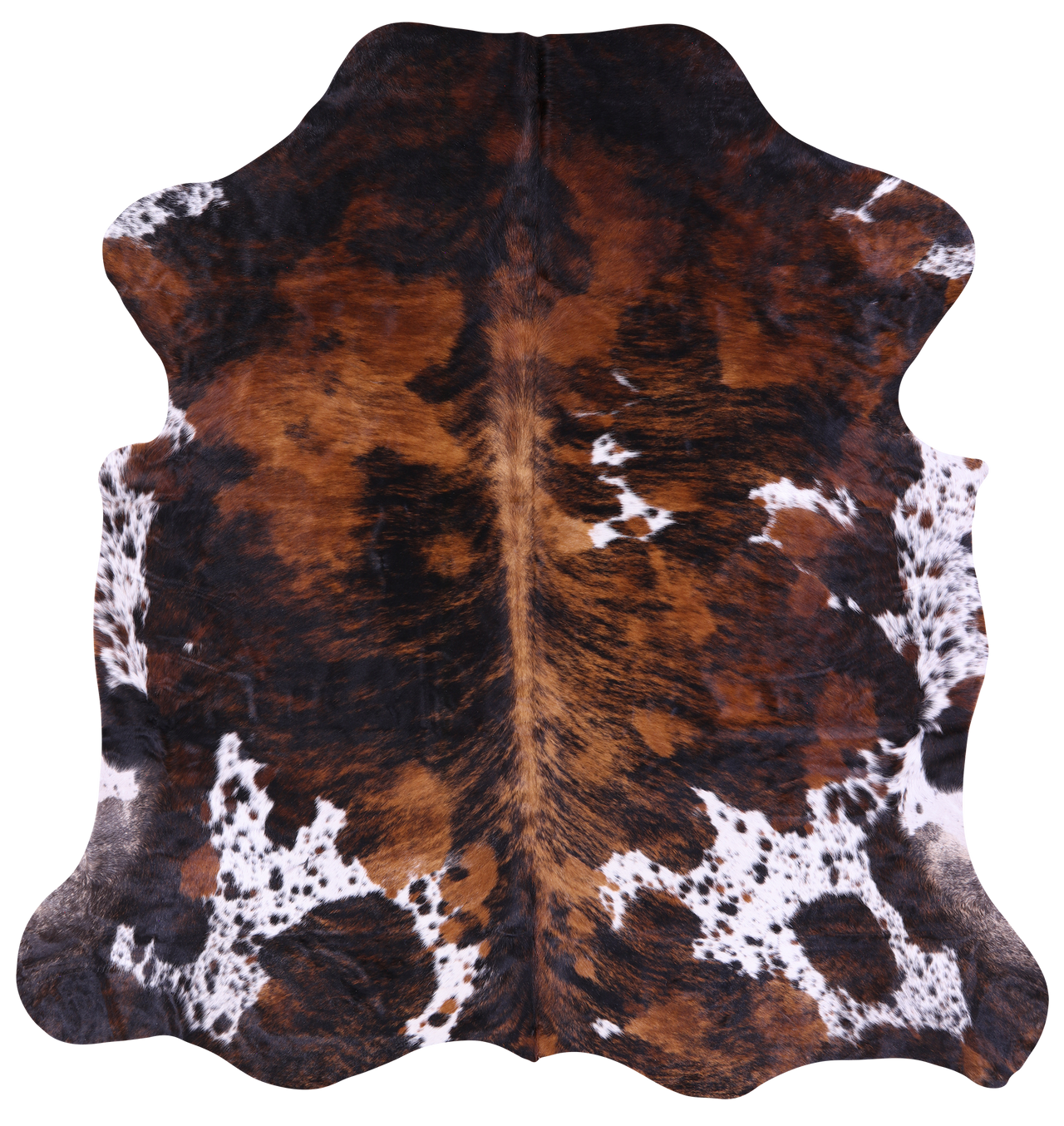 Tricolor Natural Cowhide Rug - X-Large 7'3"H x 6'10"W