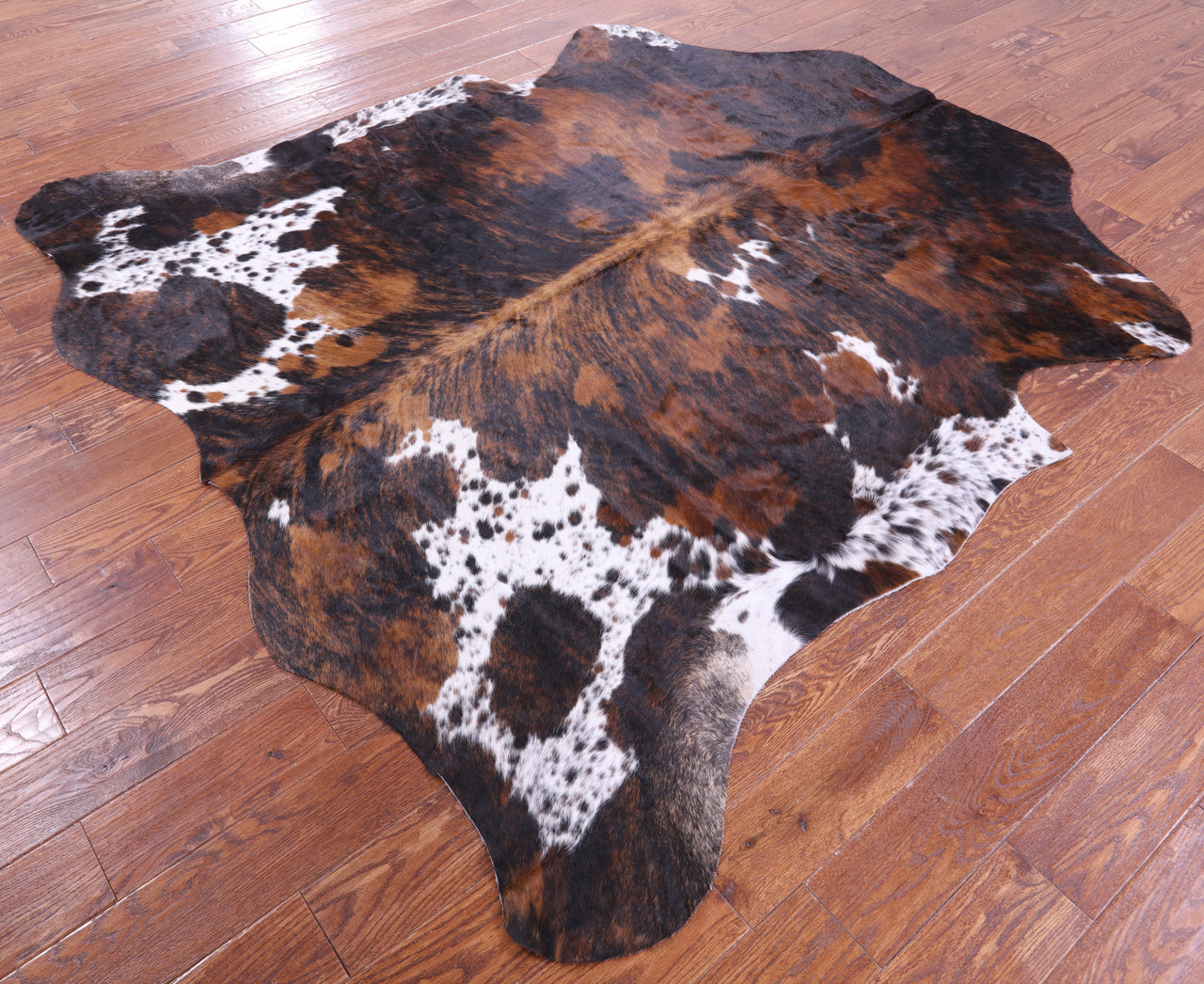 Tricolor Natural Cowhide Rug - X-Large 7'3"H x 6'10"W