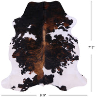 Thumbnail for Tricolor Natural Cowhide Rug - X-Large 7'3