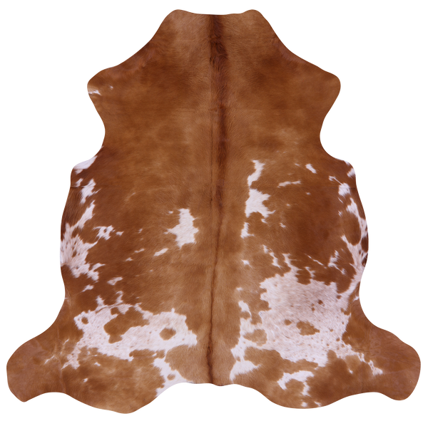 Brown & White Natural Cowhide Rug - X-Large 7'0"H x 7'0"W