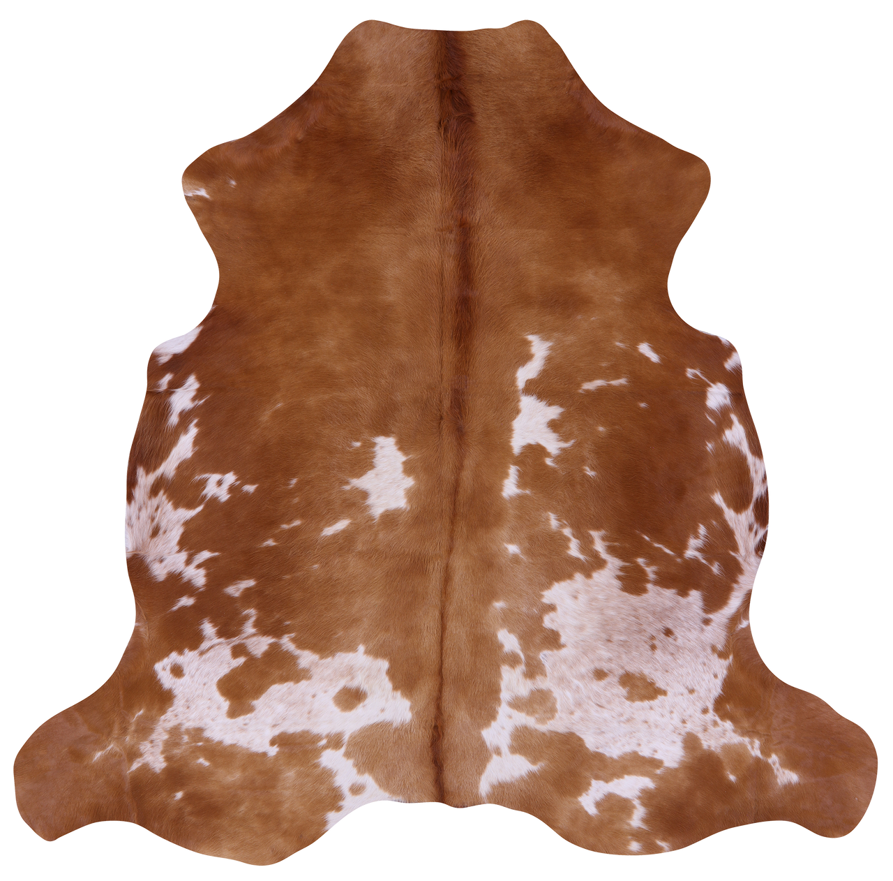 Brown & White Natural Cowhide Rug - X-Large 7'0"H x 7'0"W