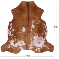 Thumbnail for Brown & White Natural Cowhide Rug - X-Large 7'0