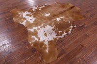 Thumbnail for Brown & White Natural Cowhide Rug - X-Large 7'0