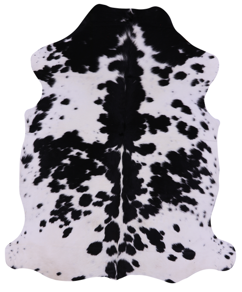 Black & White Natural Cowhide Rug - X-Large 7'0"H x 5'8"W