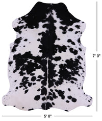 Thumbnail for Black & White Natural Cowhide Rug - X-Large 7'0