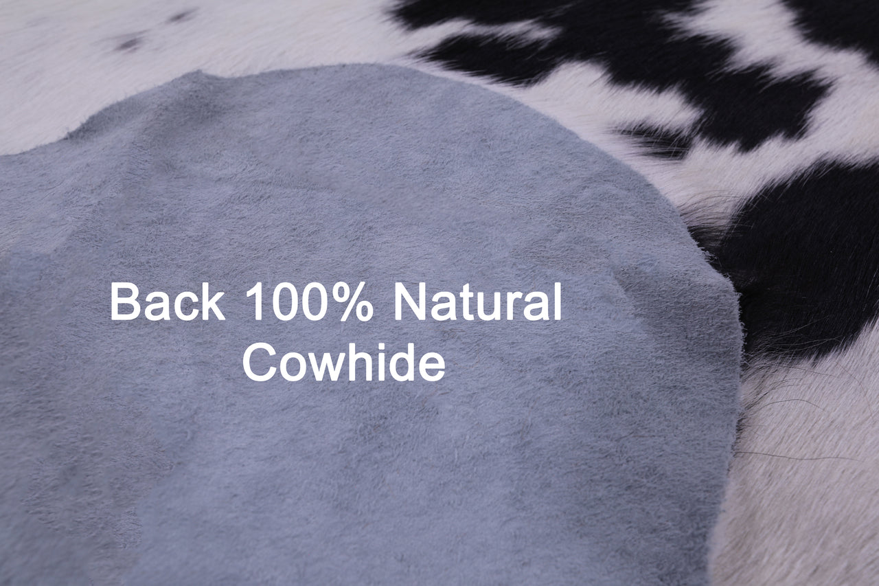 Black & White Natural Cowhide Rug - X-Large 7'0"H x 5'8"W