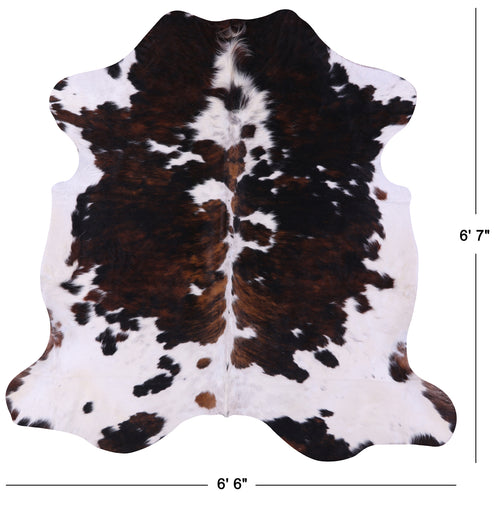 Tricolor Natural Cowhide Rug - Large 6'7