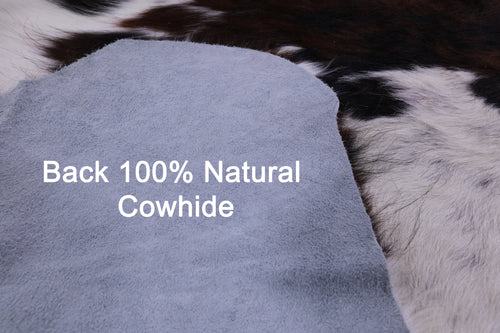 Tricolor Natural Cowhide Rug - Large 6'7