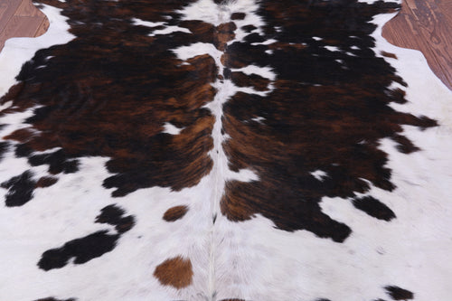 Tricolor Natural Cowhide Rug - Large 6'7