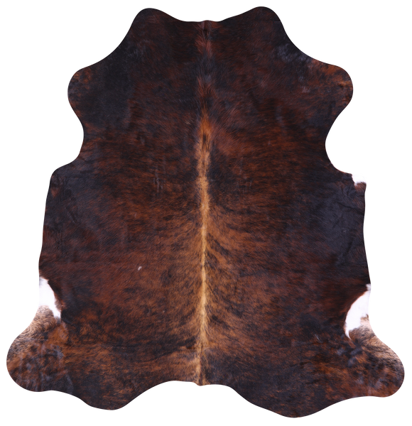 Dark Brindle Natural Cowhide Rug - Medium 6'2"H x 5'10"W