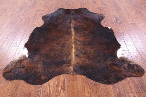 Dark Brindle Natural Cowhide Rug - Medium 6'2