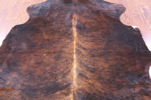 Dark Brindle Natural Cowhide Rug - Medium 6'2