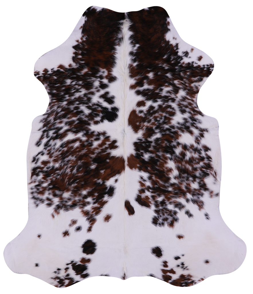 Salt & Pepper Natural Brown Cowhide Rug - Large 6'8"H x 5'7"W