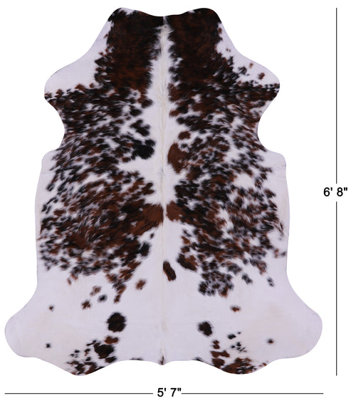 Salt & Pepper Natural Brown Cowhide Rug - Large 6'8