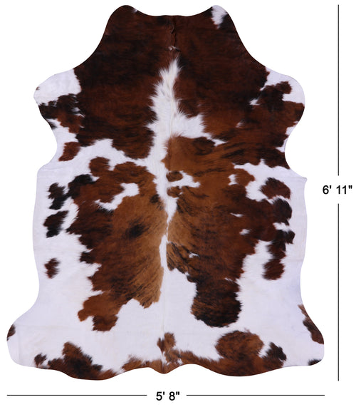Tricolor Natural Cowhide Rug - Large 6'11
