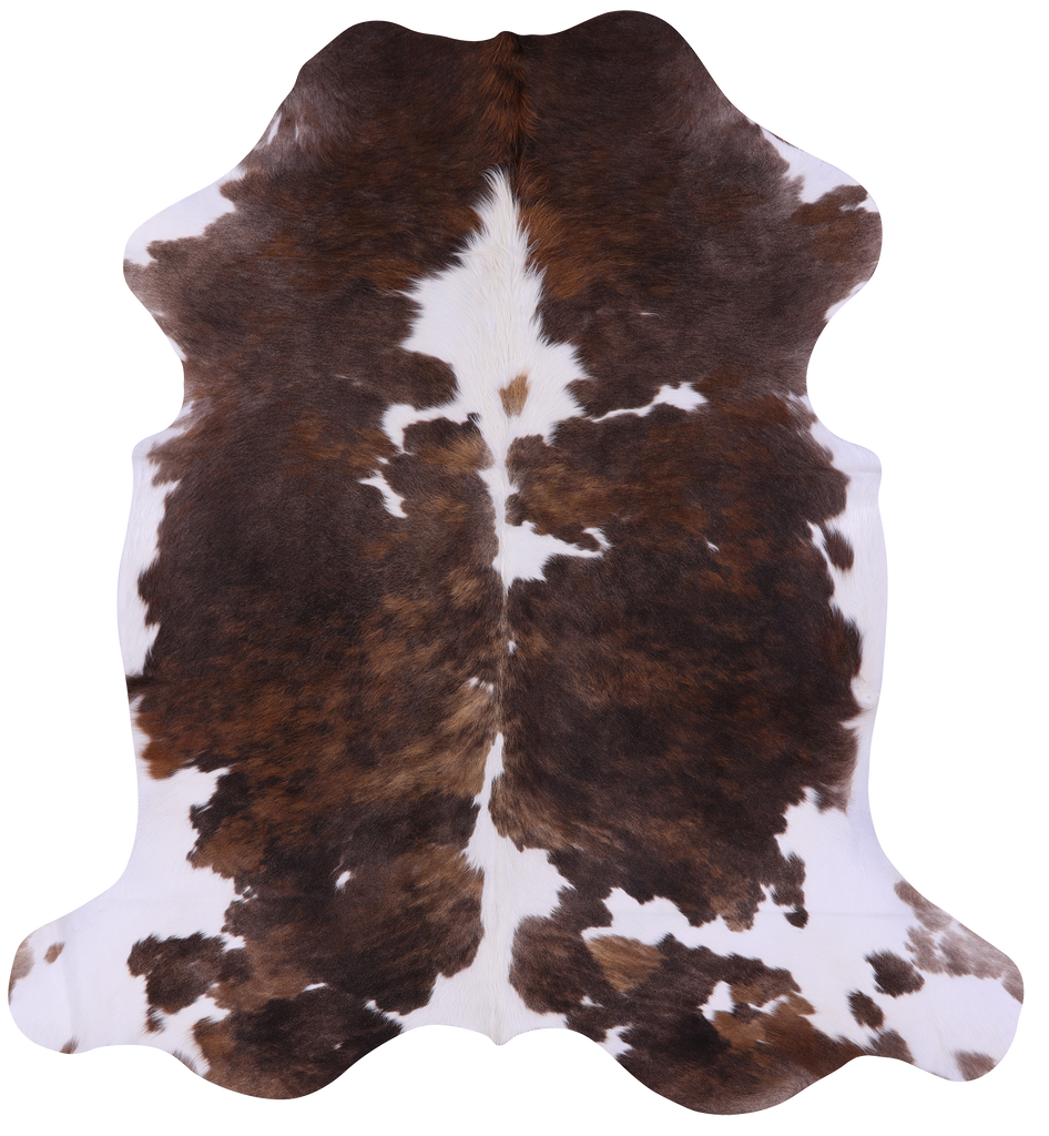 Brown & White Natural Cowhide Rug - X-Large 7'0"H x 6'4"W