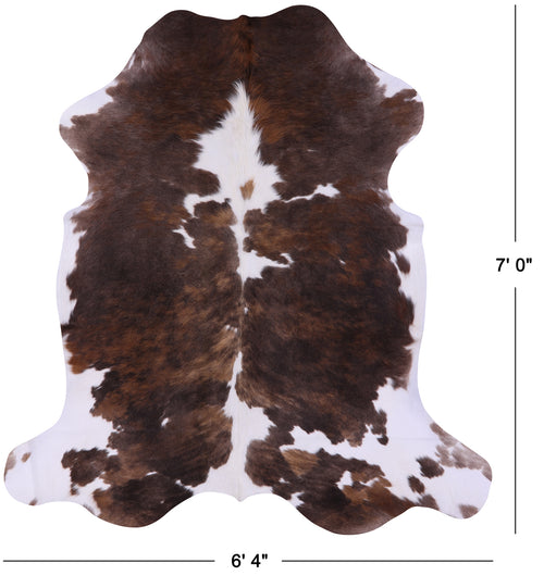 Brown & White Natural Cowhide Rug - X-Large 7'0