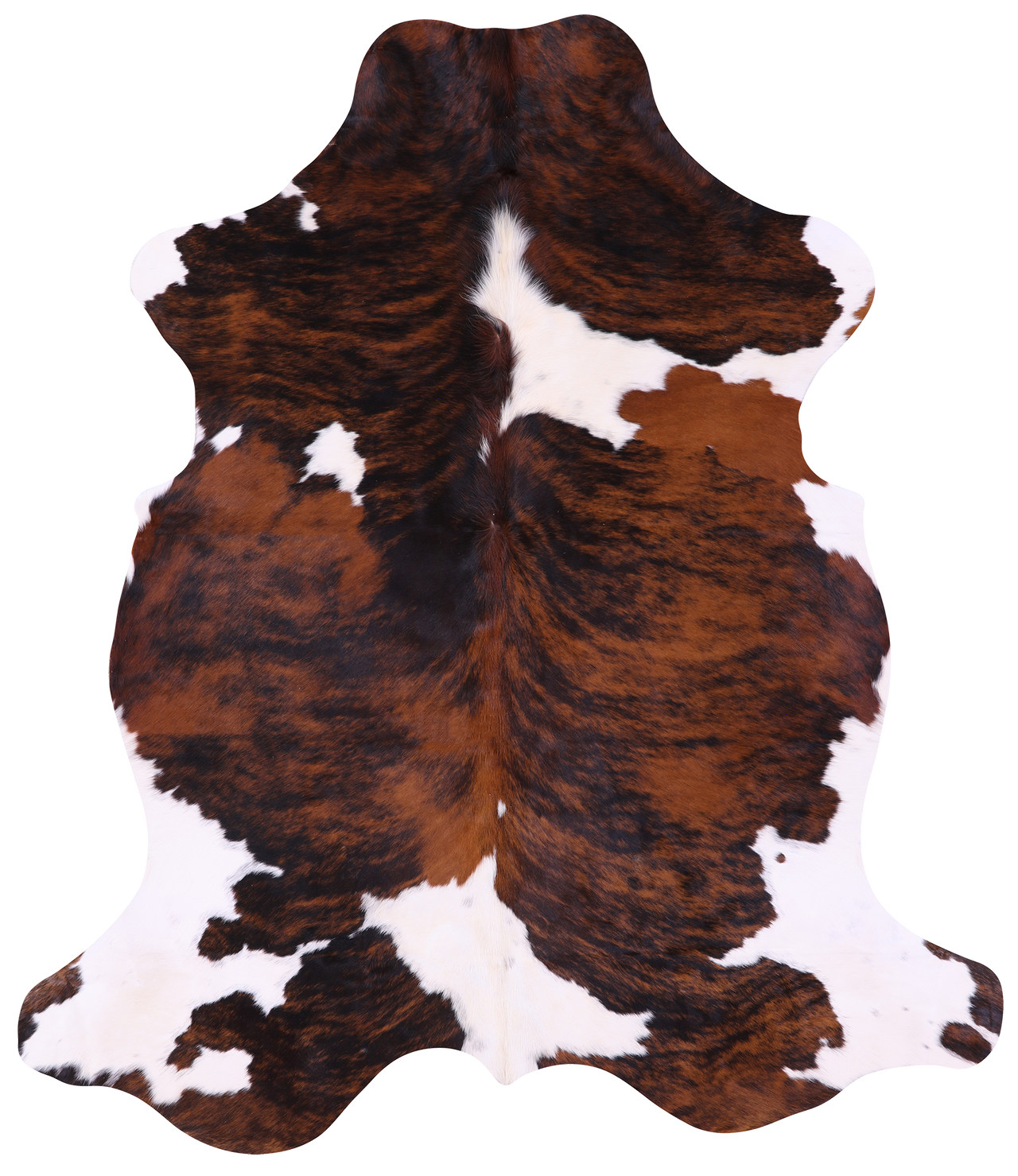 Tricolor Brindle Natural Cowhide Rug - X-Large 7'1"H x 6'2"W