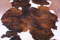 Thumbnail for Tricolor Brindle Natural Cowhide Rug - X-Large 7'1