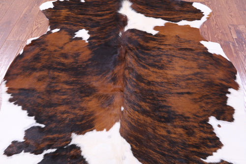 Tricolor Brindle Natural Cowhide Rug - X-Large 7'1