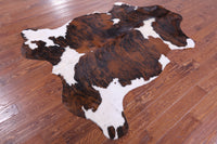 Thumbnail for Tricolor Brindle Natural Cowhide Rug - X-Large 7'1