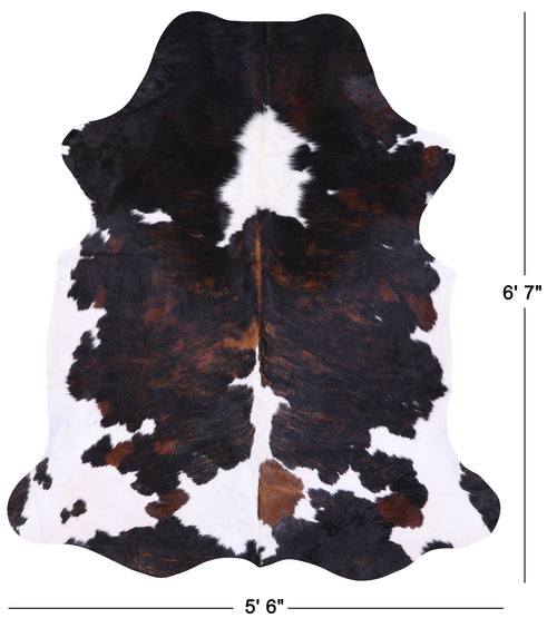 Tricolor Natural Cowhide Rug - Large 6'7