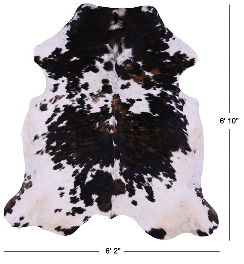 Tricolor Natural Cowhide Rug - Large 6'10