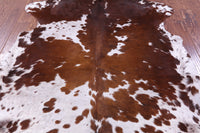 Thumbnail for Salt & Pepper Natural Brown Cowhide Rug - X-Large 7'0